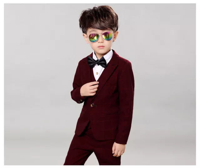 Boys Suits 4 Piece Wedding Suit Prom Page Boy Baby Formal Party 3 Colours 5