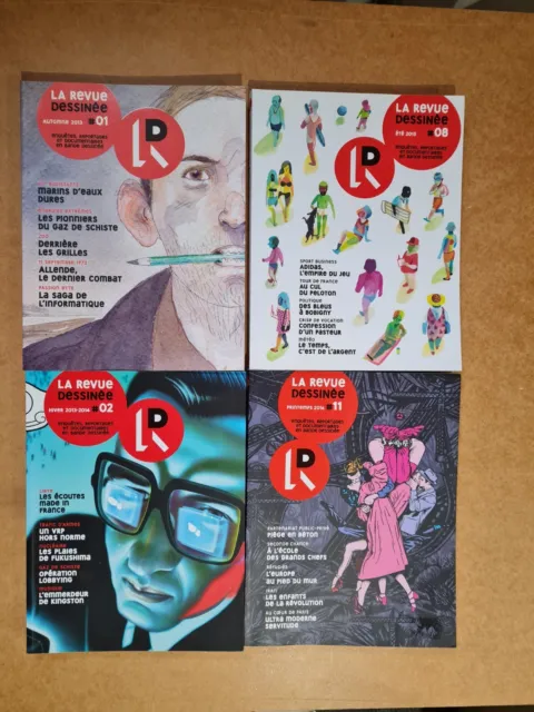 Lot de 4 La Revue dessinée (bande dessinée) n° 1, 2, 8, 11 (2013 2014 2015 2016)