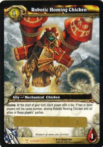 WoW World of Warcraft TCG Loot Card Robotic Homing Chicken Rocket Chicken PET