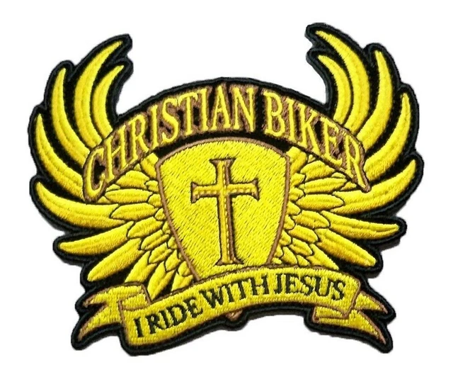 Christian Biker I Ride with Jesus Biker Motorcycle Embroidered patch Patch