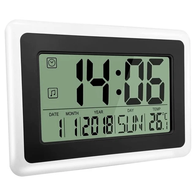 Orologio Digitale con Calendario e Temperatura, con Grande Schermo LCD e M7C4