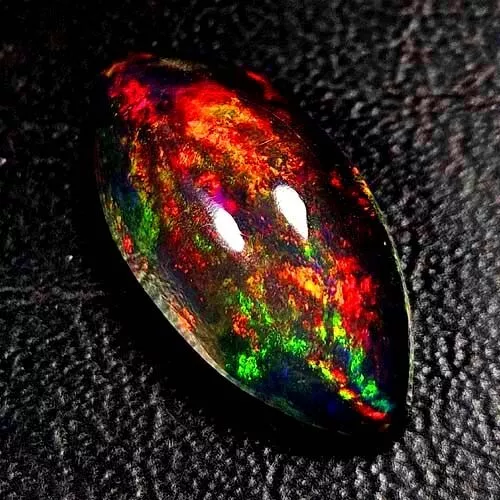 Natural Aaa Vvs Dazzling Colorplay Marquise Cabochon Ethiopian Blackopal 2.80Cts