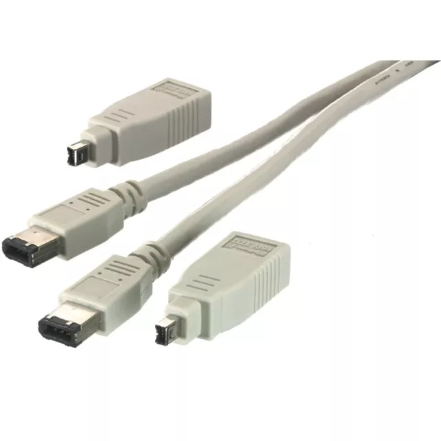 FireWire-Kabel Set Anschluss-Kabel IEEE1394 6-pol. 4-pol. auf 6pol 4pol 400 Mbs