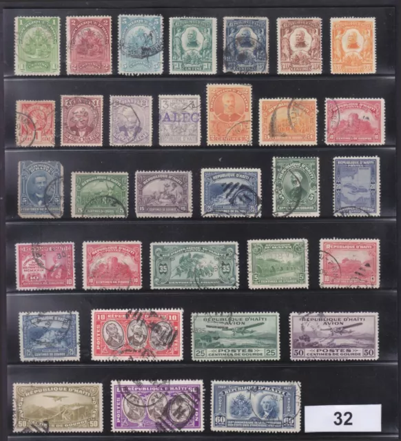Sephil Haiti Airmail Bridge Citadelle Nice Set Of 32 Used Stamps Collection