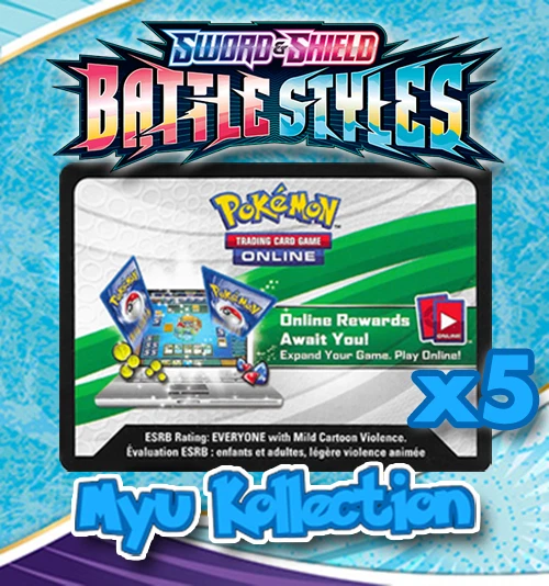 Pokemon TCG Online - Battle Styles Code Cards x5