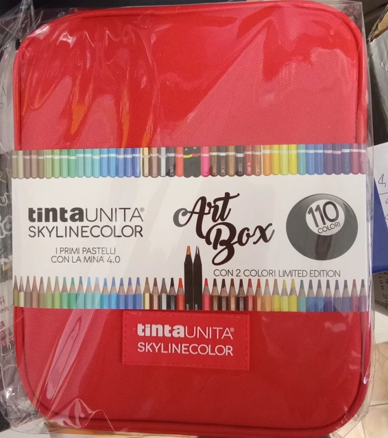 Scatola Arte Skylinecolor Tinta Unita Con 110 Pastelli A Mina 4.0, Inclusi 2 Limited Edition - Astuccio Imbottito Con Maniglia E Tasca