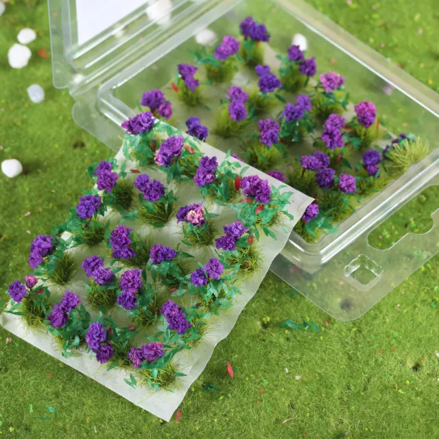 40x Tulips Flower Cluster Grass Tufts Miniature Static Scenery Model for Railway