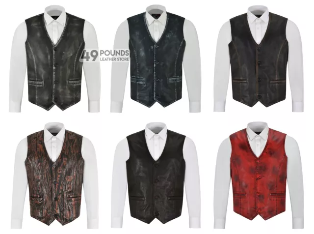 Men's Real Leather Waistcoat Vintage Napa New Party Fashion Stylish Vest 5226