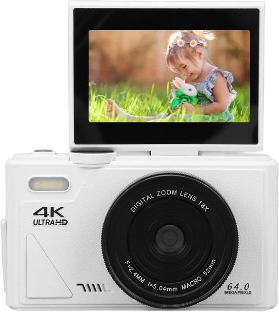 Fotocamera Digitale 68MP 4K - Compatta, Zoom 16X, Con Scheda 64GB, Per Bambini E Principianti, Nero - Foto 3