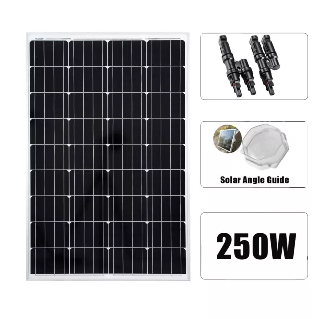 250W 12V Mono Solar Panel Caravan Home Off Gird Battery Charging Power 250 Watt