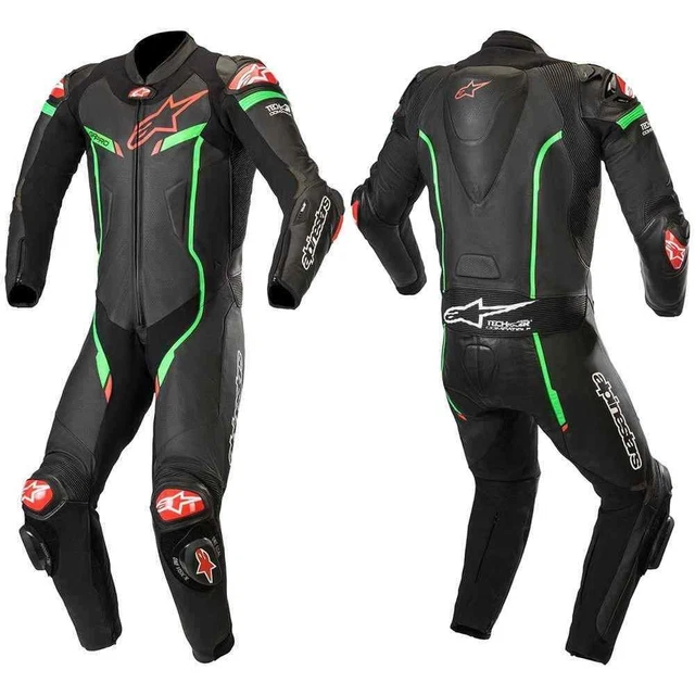 Alpinestars GP Pro V2 Tech Air 1-Pc Mens Leather Motorcycle Race Suit - Black...