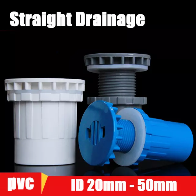 PVC Straight Drainage Solvent Weld Pipe Fittings Aquarium Fish Tank Pond 20-50mm