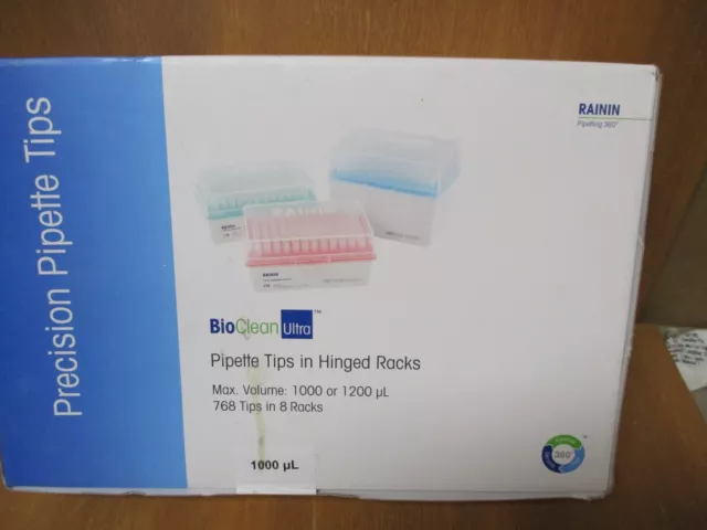 METTLER TOLEDO RAININ PIPETTE TIPS 8 RACKS 768 TIPS, 1000uL PART#30389217