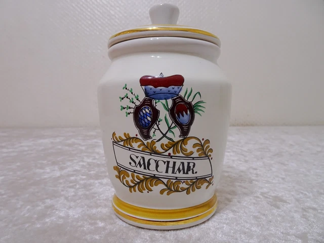 Herr Keramik Fayence Stoccaggio Apothekergefäß Sacchar Stile Vintage - 13 CM