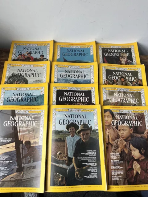 Komplett 1968 National Geographic Magazine Bundle x12 Januar-Dezember Nat Geo