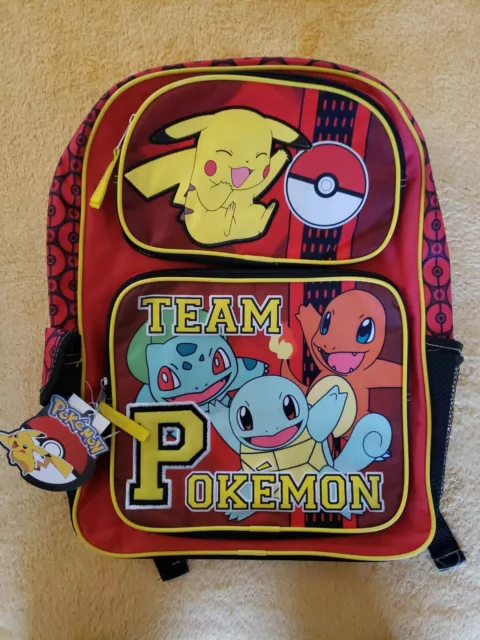 Backpack - Pokemon - Large 16 Inch - Red - Team Pokemon