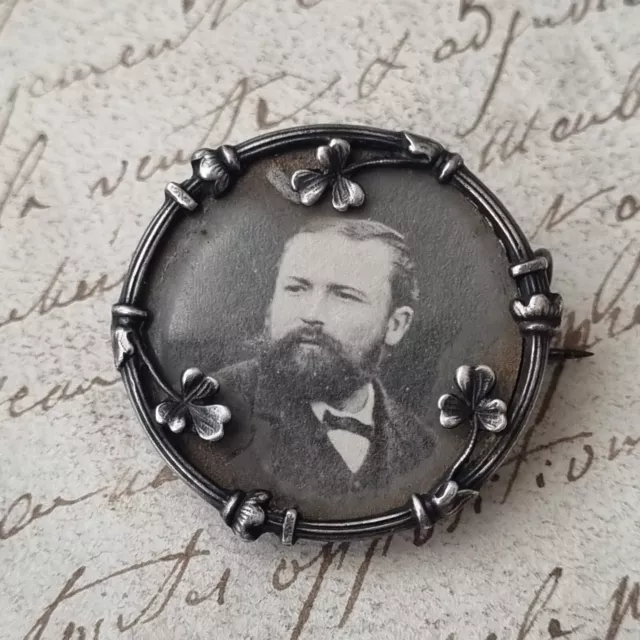 Broche Ancienne Porte Photo 1900 en Argent Antique French Silver Brooch