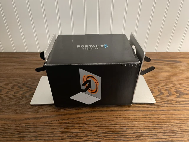 Portal 2 ThinkGeek Rare Video Game Bookends Aluminum Metal Book Ends