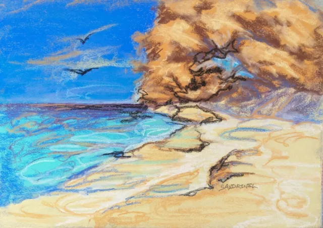 Sea Landscape Beach Pastel Sand Holiday Sky Blue Sea Tree