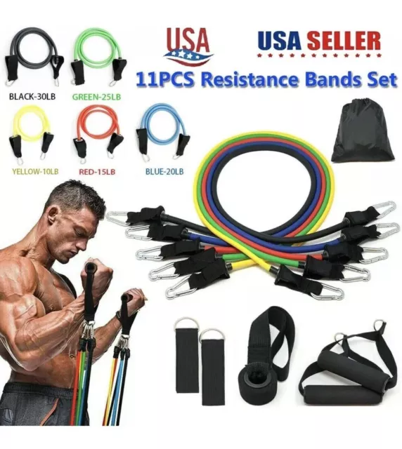 Bandas Cintas Elasticas De Resistencia Para Hacer Ejercicios Fitness Gym 11 Set