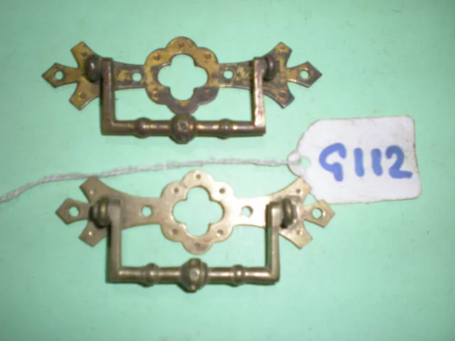 Pair Of Antique Brass  Drawer Handles