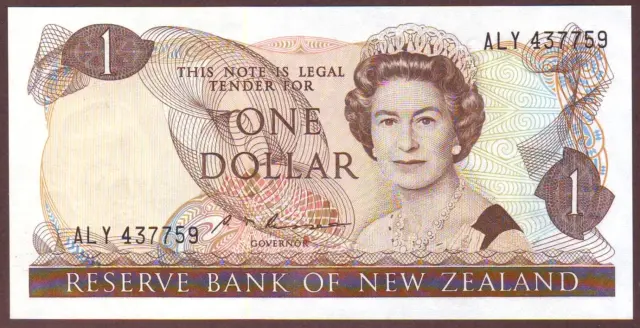 NEW ZEALAND   1 Dollar  ND (1985-89)   P. 169b (Russel)   Gem UNC