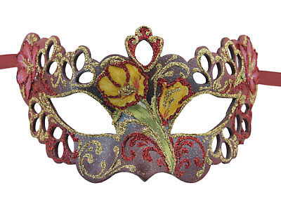 Mask from Venice Colombine Tutti Fruiti Red IN Paper Mache 1772