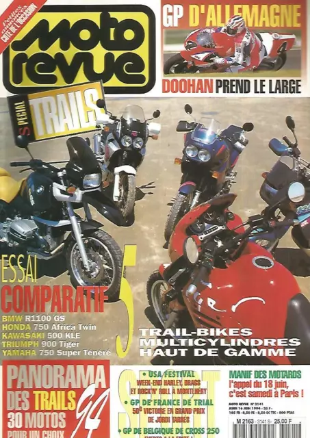 Moto Revue N°3141 Bmw R1100 Gs / Honda 750 Africa Twin / Kawa 500 Kle / Triumph