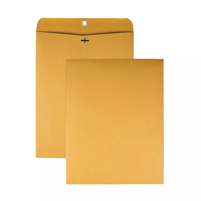 Office Depot Brand 12" x 15-1/2" Manila Envelopes, Clasp Closure, Brown Kraft,