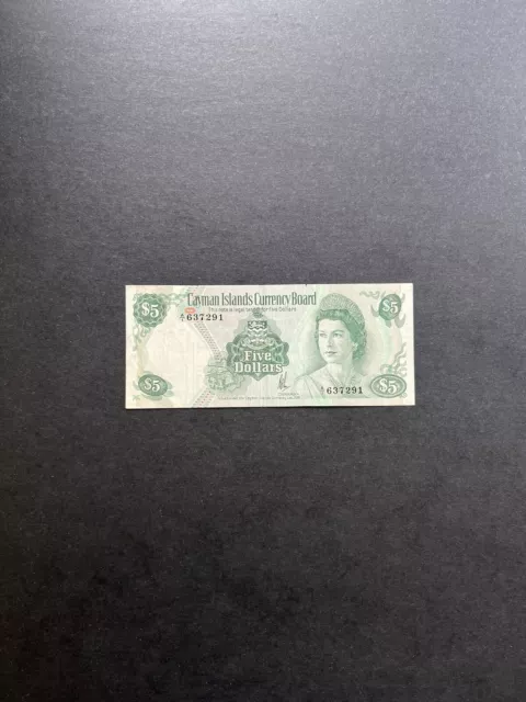 Cayman Island Banknote L 1974 5 Dollar #6a VF Circulated