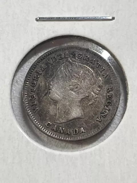1891 Canada 5 Cents Small Silver Coin