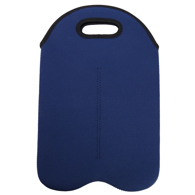 Enfriador de botellas de vino doble botella cubierta protectora soporte de manga (azul oscuro) HY#U