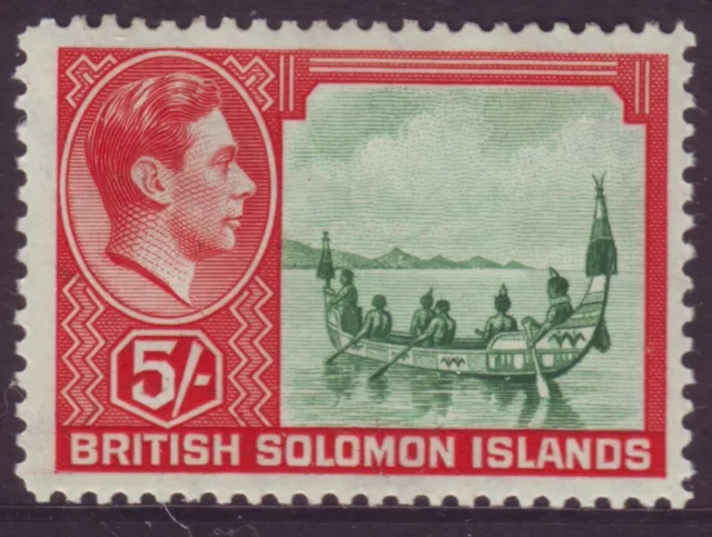 British Solomon Islands 1939 5/- Kgvi - Mint Unhinged (A12285)