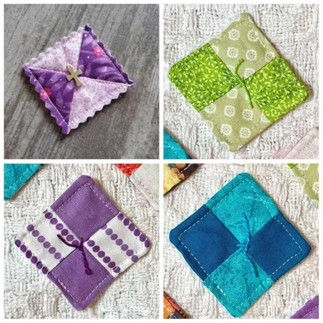 Miniature Pocket Prayer Quilt Shabby Fabrics Inspirational Pocket Quilt New