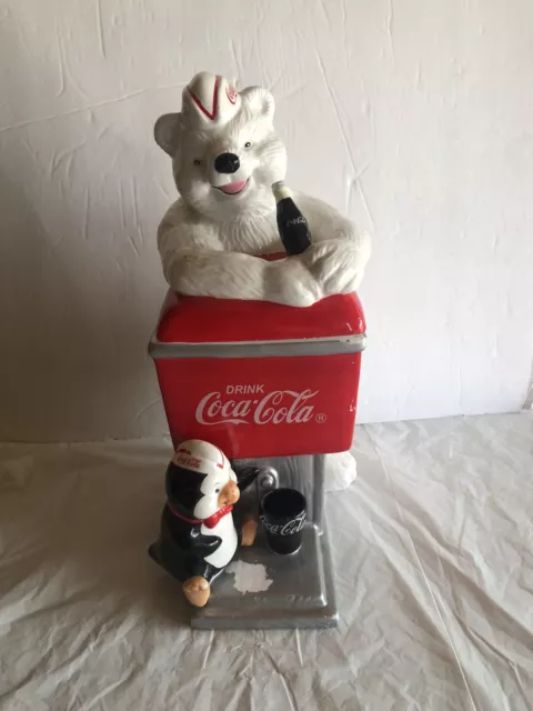 Coca Cola Bear Cookie Jar (Minor Paint Scuffs)