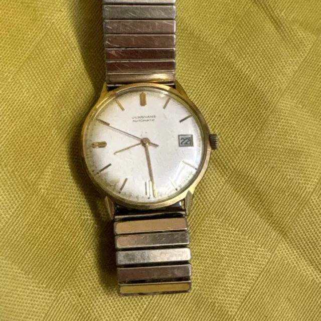 Junghans Automatic Herrenuhr Armbanduhr Vintage Uhr Gold Datum Date