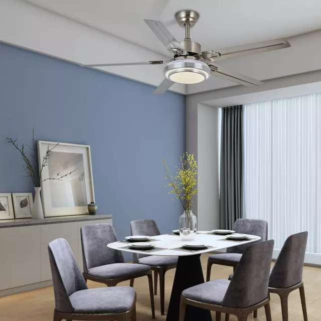 Modern Indoor 52" Modern Ceiling Fan Lamp 5-Blade Chandelier with remote control