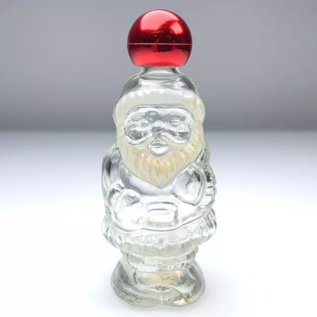 VTG Avon Jolly Santa Glass Perfume Cologne Empty Decanter Collectable 1oz