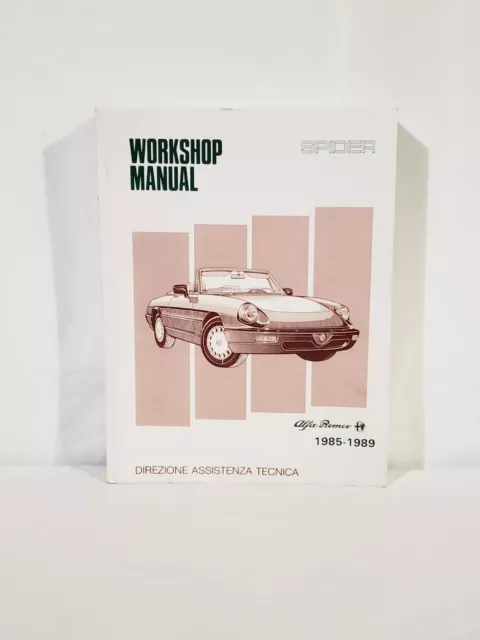 1985-1989 Alfa Romeo Spider Shop Service Repair Manual Italy Print VGC