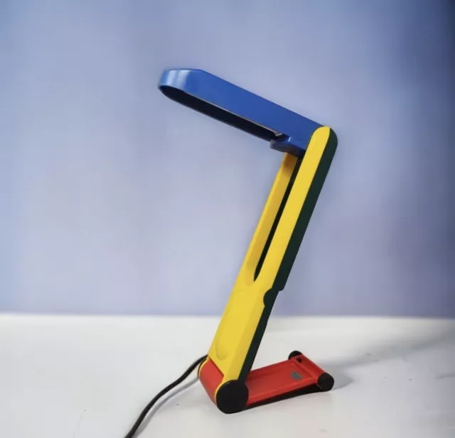 Lampada da tavolo flessografica vintage Space Age Benetton Memphis anni '80