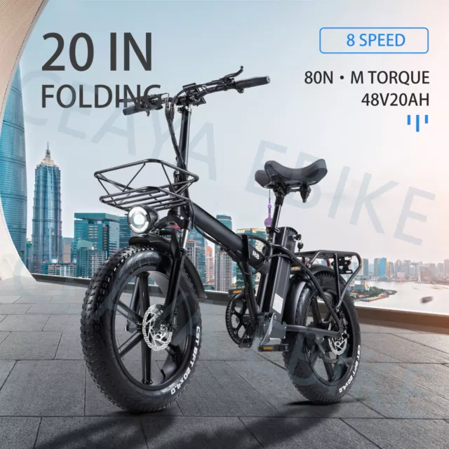 Bicicletta Elettrica 20 pollici Uomo/Donna E-Bike 48V 20Ah Pedelec Fat Citybike 40km/h