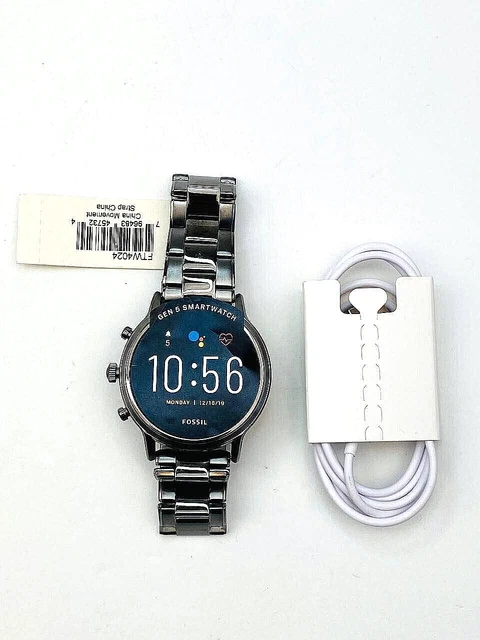 Fossil Gen 5 Smartwatch Carlyle HR 44mm Smoke Stainless Steel