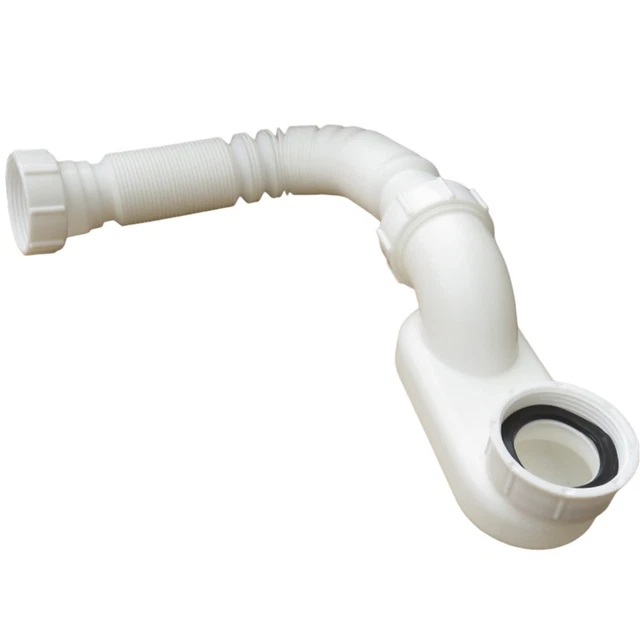 Siphon Flexible Offset En Caoutchouc Simple Drain - Compatible Tuyaux 1,25" Et 1,5"
