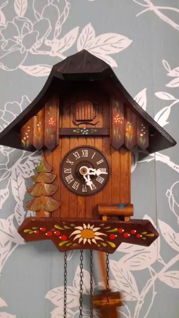 German Black Forest Carved Hand Painted Cuckoo Clock Regula Mechanical Movement 2
