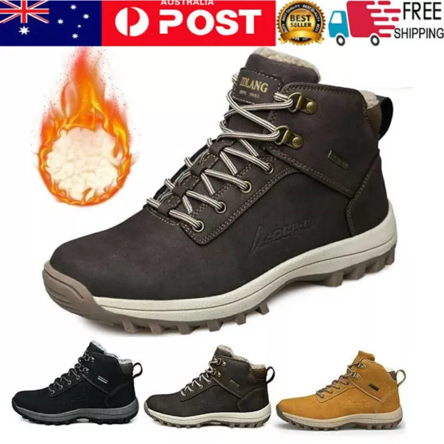 Mens Waterproof Snow Thermal Trail-Walking Ski Shoes Hiking Boots Warmer Outdoor