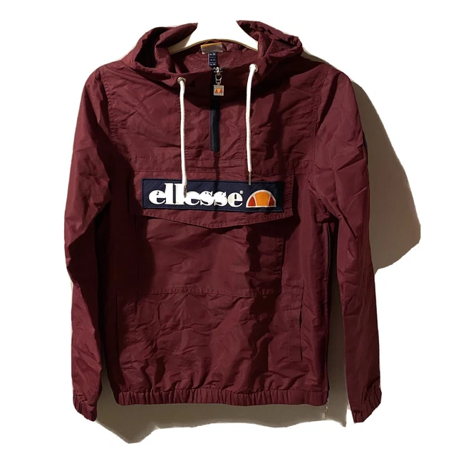 ELLESSE QUARTER ZIP Jacket in Burgundy Mont II overhead smock hooded coat 22.00 PicClick UK