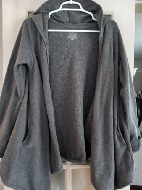 Cuddl Duds Fleecewear with Stretch Hooded Blanket Wrap- BLACK, ONE SIZE  (MISSY)
