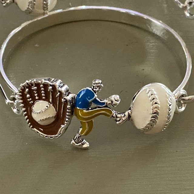 1 Softball/baseball Sports bracelet silver tone (5 Available For Gifting