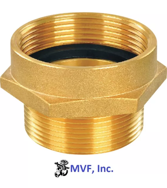 1-1/2" Female NST X 1-1/2" Male NPT Hex Adapter Brass Hydrant Hose 2415535