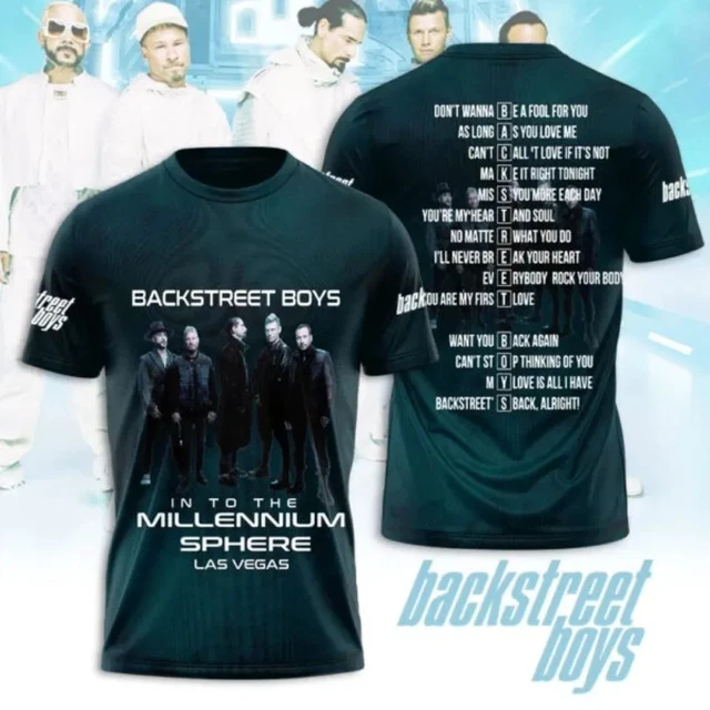 BACK.STREET BOYS MERCH At Sphere Las Vegas 2025 August 1,2,3 3D T-Shirt ...